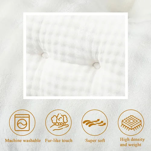Vista 5 de Wenqik Almohada triangular para cabecero de sofá cama, respaldo de lectura, almohada de cuña con funda extraíble, soporte de espalda para Beige