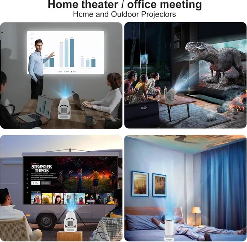 Vista 8 de Mini proyector portátil con aplicación TranScreen, proyector de película inteligente para TV Stick, teléfono inteligente, iPhone y USB, soporte 4K