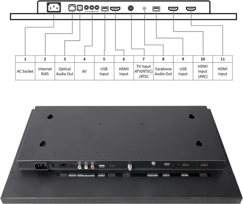 Vista 4 de Soulaca Espejo inteligente de 22 pulgadas LED TV IP65 impermeable con control de voz ATSC DTV sintonizador, WiFi y Bluetooth, baño de lujo, espejo