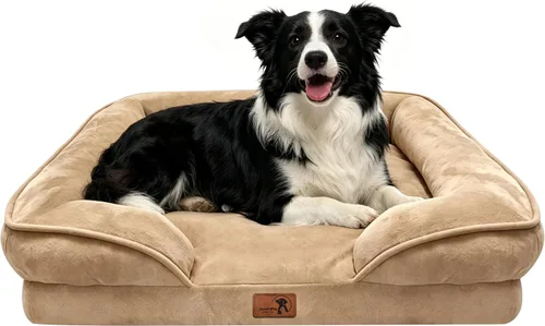 Vista 40 de Spotted Play Cama ortopédica para perros con lados, sofá cama para perros pequeños, sofá cama de espuma de apoyo para mascotas con funda extraíble