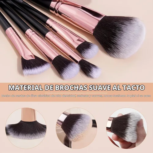 Vista 7 de Brochas de maquillaje, 20 piezas de brochas de maquillaje profesional, juego de brochas de maquillaje para base de sombra de ojos, brocha de rubor