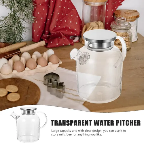 Vista 3 de CALLARON Mango ergonómico Jarra de vidrio Jarra de agua de refrigeración Tetera Jarra de jugo de cocina esencial