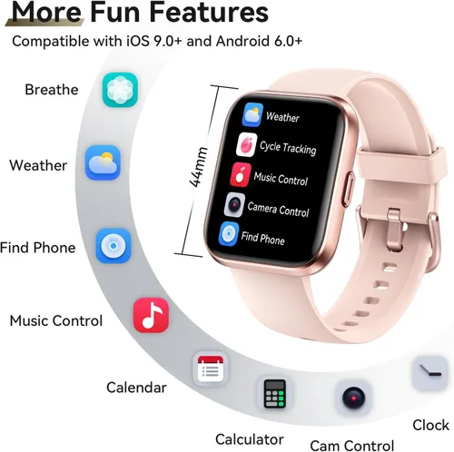 Vista 8 de Relojes inteligentes para hombres (Android/iPhones), más de 120 modos deportivos con monitor de ritmo cardíaco, monitor de ritmo cardíaco