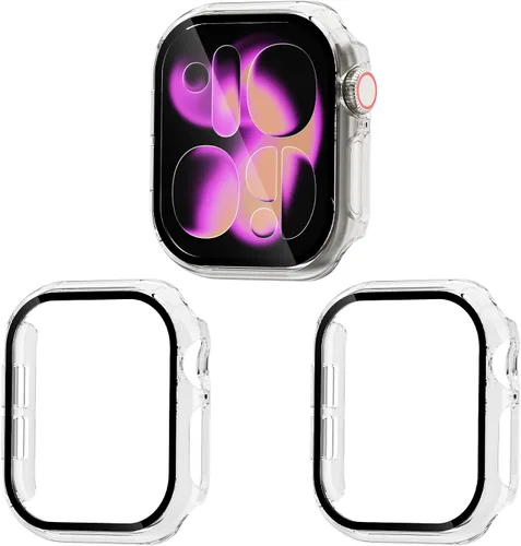 Vista 11 de Juego de 3 fundas compatibles con Apple Watch SE 3 Series 6/5/4 de 40 mm con protector de pantalla de vidrio templado, cubierta protectora