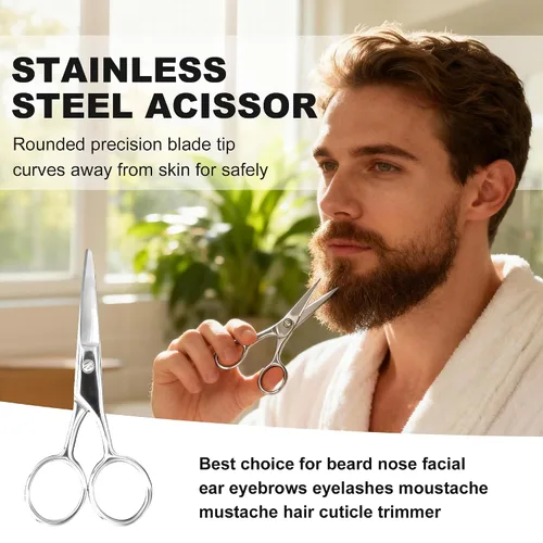 Vista 6 de Kit de Barba Kit de Cuidado de Barba con Aceite para Barba Bálsamo Cepillo Peine Tijeras Libro Electrónico Rellenos para Calcetines de Navidad Ideas