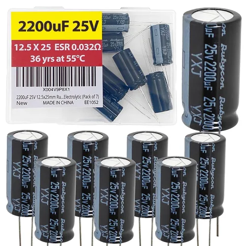 Vista 9 de 100uF 50V 8X11.5mm Rubycon Electrolytic Capacitor Low ESR 0.17Ω Long Life 36yrs at 55 Degree C mfd mircofarad Micro Farad C Radial Lead Aluminum