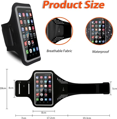 Vista 5 de Soporte de teléfono para correr Brazalete celular para iPhone 11 12 13 14 15 Pro Max XS X XR Plus Galaxy