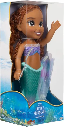 Vista 5 de The Little Mermaid Disney Little Mermaid Movie - Impresionante muñeca Ariel de 15 pulgadas con cola iridiscente nacarada y aletas de tela brillante