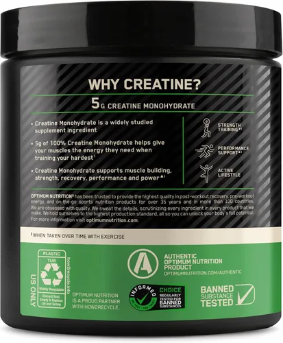Vista 13 de Optimum Nutrition Monohidrato de creatina en polvo, limonada de arándanos