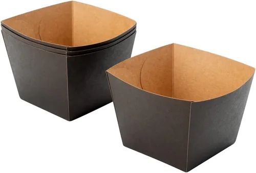 Vista 13 de Restaurantware Caja cuadrada de papel negro, 4.3 x 3.2 pulgadas, paquete de 200