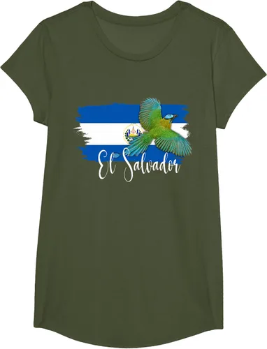 Vista 78 de Camiseta con la bandera de El Salvador, mapa de El Salvador, camiseta de Salvador para mujer, Negro