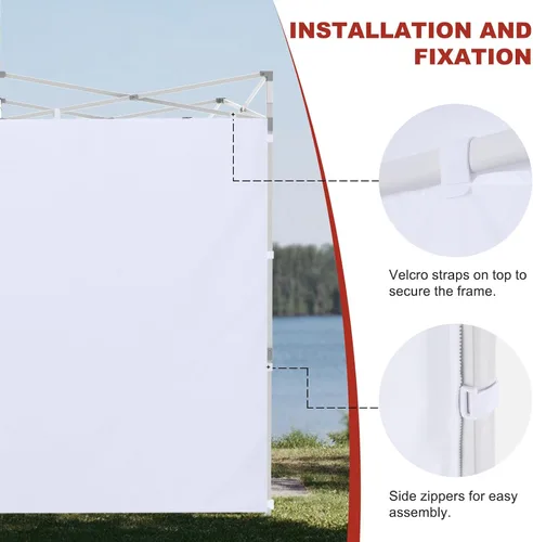 Vista 7 de ABCCANOPY - Toldo desplegable para el sol 10'x 10', pared lateral de 10' (1 panel), más de 15 colores, con cintas para sujetar de la estructura
