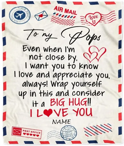 Vista 10 de Manta de forro polar personalizada con texto en inglés «To My Grandad» de Grandkids I Love You Hugs con texto en inglés «To My Grandad»