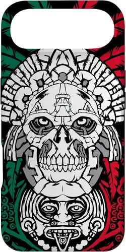 Vista 27 de Aztec Warrior Skull - Funda para iPhone 17, diseño de antepasados mexicanos
