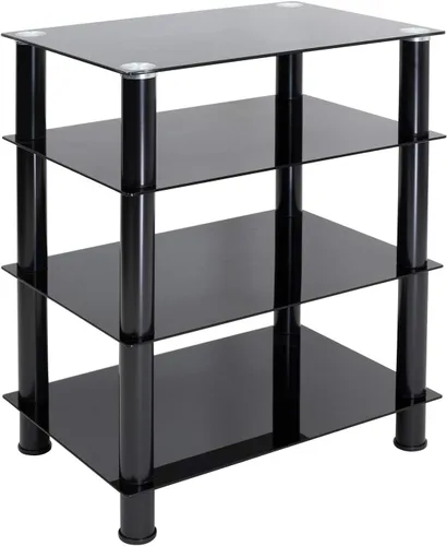 Vista 9 de Mount-It! - Soporte multimedia de vidrio templado para componentes de audio y video, torre de audio y centro de medios con 5 estantes (MI-8671) y 4