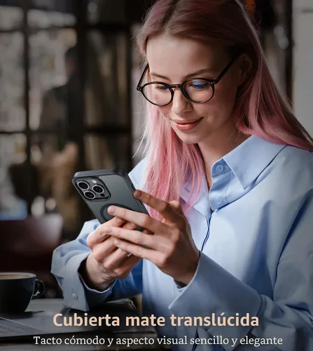 Vista 8 de FNTCASE - Funda para iPhone 16 Pro: magnética, mate, translúcida, de grado militar, protectora contra caídas, resistente, fina, duradera y a prueba