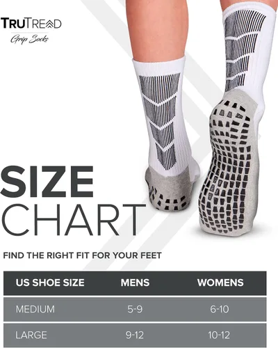 Vista 6 de TruTread Calcetines de fútbol antideslizantes para hombre 4 pares Agarre antideslizante Fútbol baloncesto