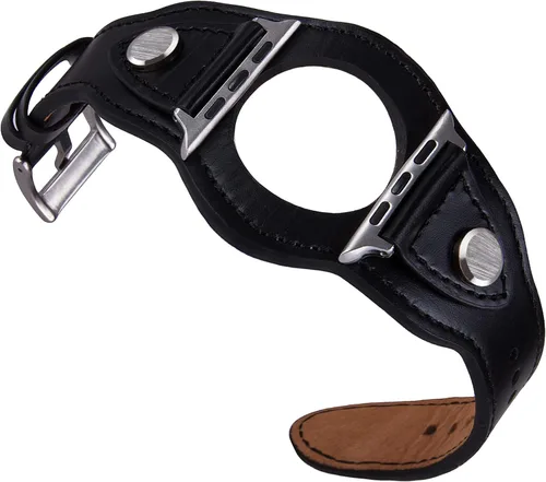 Vista 2 de Brazalete de cuero compatible con Apple Watch Band iWatch Series 8 7 6 5 4 3 2 1 SE Ultra de 1.496 in, 1.575 in, 1.614 in, 1.732 in, 1.654 in, 1.772