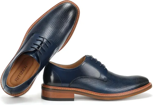 Vista 3 de Zapatos de vestir Oxford sin cordones para hombre, diseño clásico con cordones, zapatos Oxford formales de moda para hombre, príncipe clásico