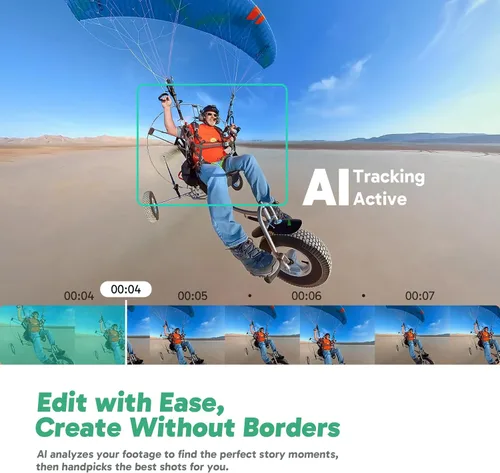 Vista 6 de AKASO Cámara de acción 360° resistente a la intemperie 360° - Video de 5.7K 360 con sensores de 1/2 pulgada de 48 MP, foto 360 de 72 MP, palo selfie