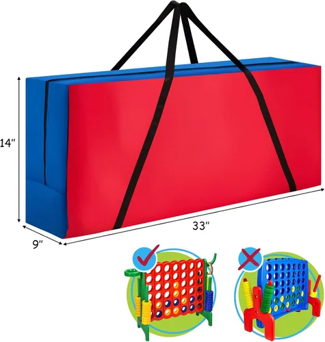 Vista 7 de COSTWAY Bolsa de transporte gigante 4 en una fila, bolsa de almacenamiento para juego gigante gigante de 4 en fila (juego no incluido), para juego