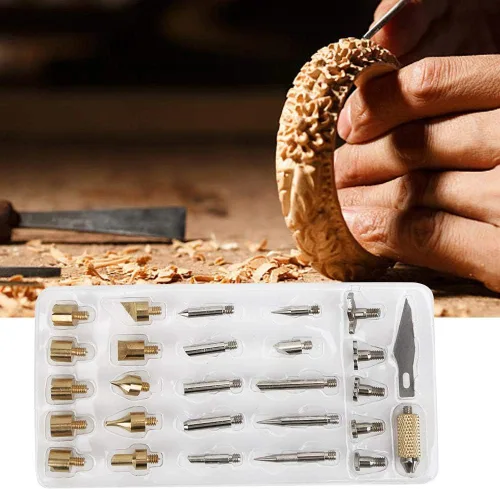 Vista 3 de 28 puntas de pluma de leña para quemar madera, herramienta para manualidades de pirografía, soldadura de cobre + puntas de hierro