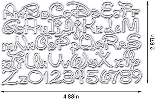 Vista 2 de Hying Matriz de números del alfabeto mayúsculas 26 para hacer tarjetas, mayúsculas y minúsculas, 26 letras para álbumes de recortes, papel