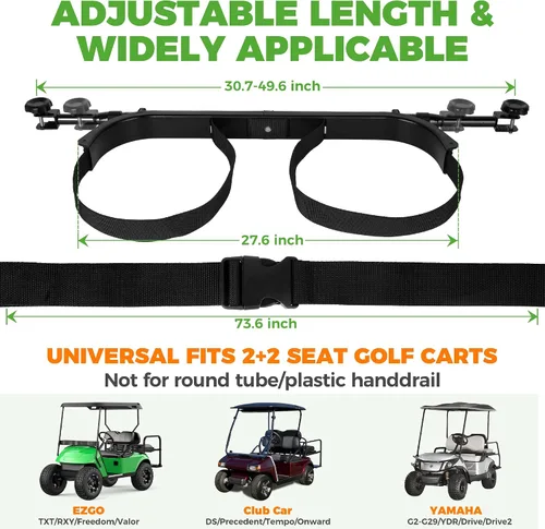 Vista 6 de 10L0L Soporte universal para bolsa de carrito de golf, accesorio ajustable para asiento trasero sin taladros para 2+2 plazas, se adapta a Yamaha