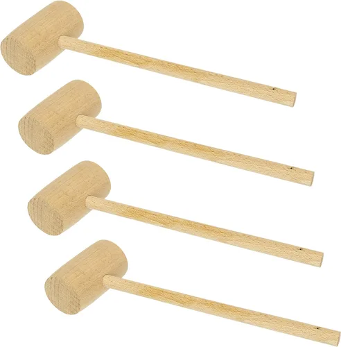 Vista 3 de Southern Homeware - Martillo de madera para galletas de mariscos, langosta y mariscos, juego de 4 unidades de madera dura