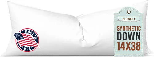 Vista 23 de Pillowflex Juego de 2 rellenos de almohada sintéticos de plumón alternativo para fundas (12 x 24 pulgadas)
