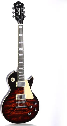 Vista 4 de Grote Guitarra eléctrica de cuerpo sólido LPYS-006 Maple Neck Ideal para todos los niveles con Gigbag (marrón antiguo)