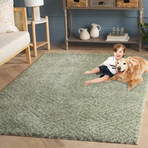 Vista 12 de SAFAVIEH Tahoe Shag Collection - Alfombra de pasillo, 2 x 9 pies, color beige, diseño geométrico, felpa de 1.2 pulgadas de grosor, ideal para zonas