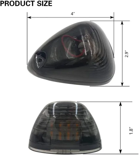 Vista 5 de 5 X Luz de Marcador de Cabina, Lente Ahumada con 16 Luces LED Ámbar para Techo, Luz de Holgura Superior para Ford F150 F250 F350 F450 F550 F650 F750