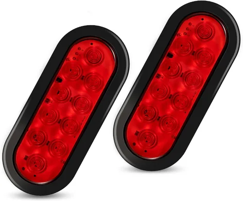 Vista 7 de Kit de luces LED ovaladas de 6" para remolque, 4 piezas de luces traseras impermeables de parada/giro/freno con 10 marcadores LED para camión, RV 4