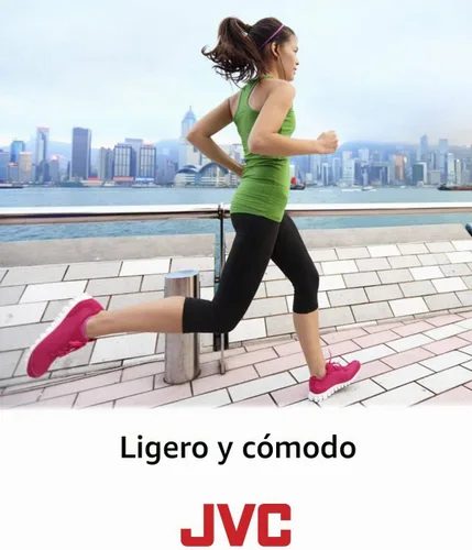 Vista 7 de Audífonos deportivos ajustables con mando y micrófono, color azul JVC HAEBR80A Negro