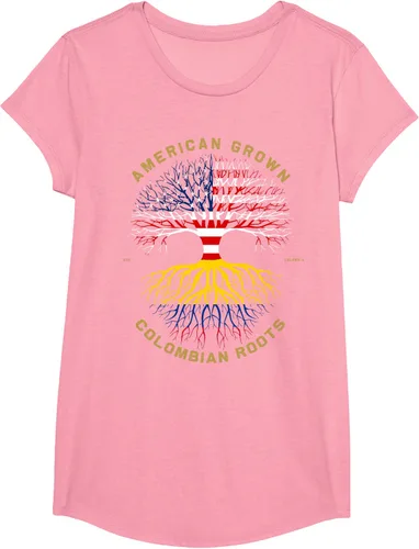 Vista 96 de Camiseta de regalo con la bandera de Estados Unidos con árbol de raíces colombianas