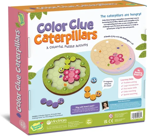 Vista 2 de Peaceable Kingdom Color Clue Caterpillars - Rompecabezas magnéticos para niños a partir de 4 años