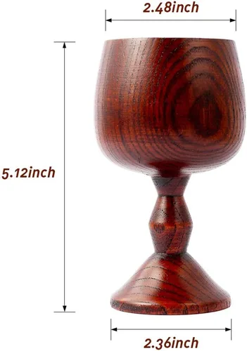 Vista 2 de 1pcs hecho a mano azufaifo madera copa de vino taza de agua 7oz