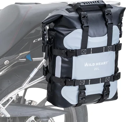 Vista 11 de Bolsa lateral para motocicleta WILD HEART de acero inoxidable, bolsa impermeable con suspensión, bolsas de sillín, 20L/25L, bolsa impermeable
