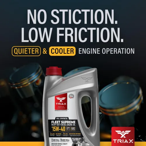 Vista 9 de Triax Fleet Supreme ESP 15W-40 API CK-4 Aceite de motor diésel completamente sintético, optimizado y potenciado por fricción con molibdeno
