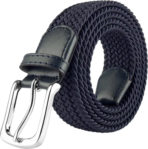 Vista 7 de JUKMO Cinturón trenzado elástico, cinturón tejido elástico en caja de regalo
