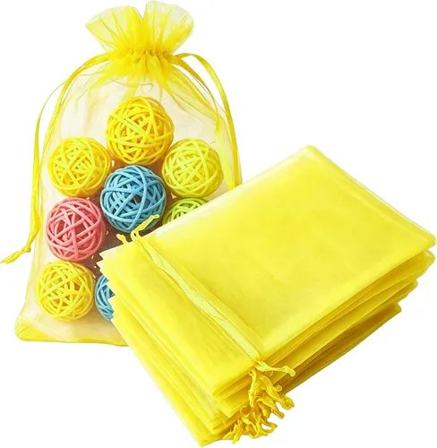 Vista 26 de Juego de 50 bolsas de organza de regalo con cordón azul aguamarina de 4 x 6 pulgadas para baby shower, Navidad, boda, recuerdos de fiesta, despedida
