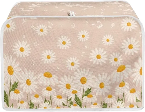 Vista 32 de Dolyues Beach Toaster Cover 2 Slice Universal Size Microwave Oven Dustproof Cover Women Gift Small Bread Cover with Portable Handle