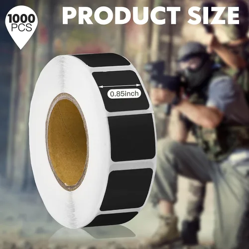 Vista 2 de 3000 Pcs Cardboard Target Pasters Self Adhesive Target Stickers 0.87 Inch Square Labels for Pistol Shooting Range Practice, 1000 Per Roll, 3 Rolls