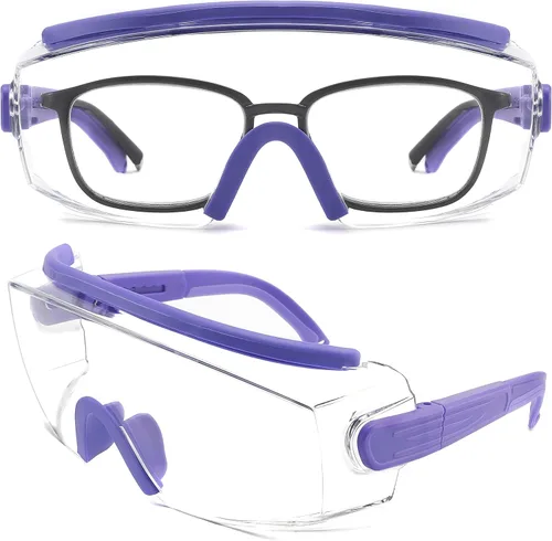 Vista 9 de Gafas de seguridad sobre anteojos, anti niebla, gafas protectoras con marco ajustable para hombres y mujeres