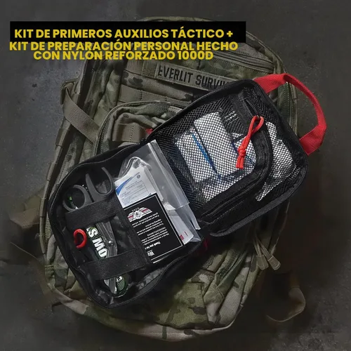 Vista 6 de Everlit IFAK Molle EMT Kit de primeros auxilios tácticos de 180 piezas para acampar al aire libre, kits de emergencia para camping, barco, caza Negro