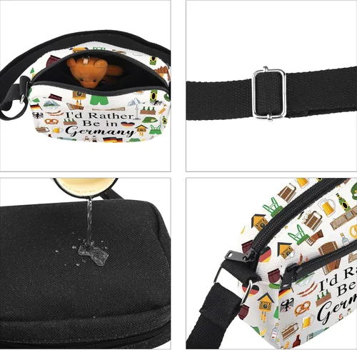 Vista 3 de PWHAOO Bolsa de maquillaje de viaje de Alemania, preferiría estar en Alemania, bolsa de cosméticos para vacaciones - Regalo de recuerdo, Más bien