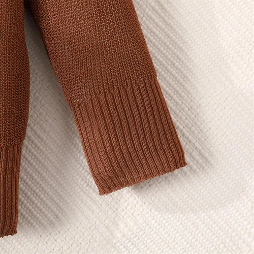 Vista 5 de PATPAT Suéter de punto para bebés y niñas, ropa de manga larga sólida cálida