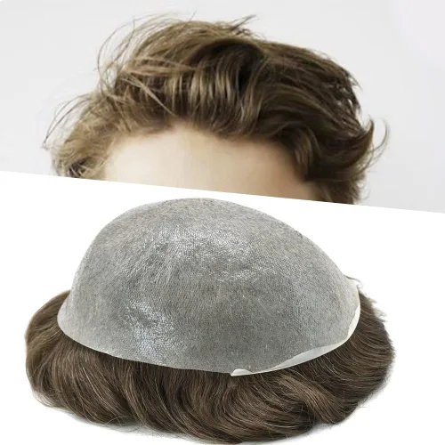 Vista 23 de Tupé para hombres Sistema de unidades de cabello humano real Cabello humano Hombre Tejido Pieza de pelo para hombres Toupee Hairpieces Piel ultra