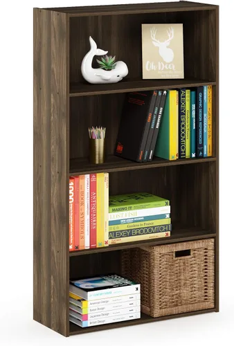 Vista 67 de Furinno LUDER - Estantería de libros, estantería moderna de 2 niveles, estantería abierta de 9 x 16 x 21, para sala de estar, dormitorio, oficina